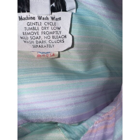 Vintage Schrader Sport Pastel Striped Shirt Dress Size 12 - Picture 5 of 10